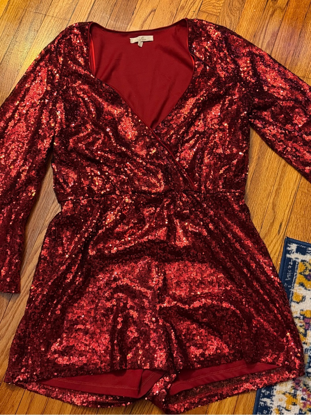 Chelsea & Violet Red Sequin Detail Dress